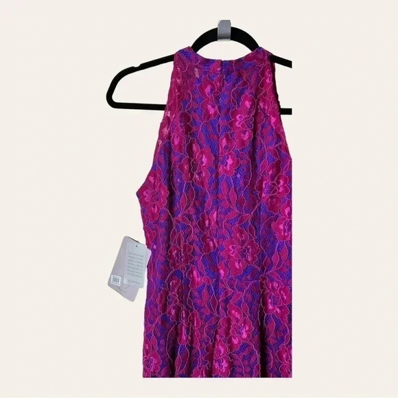 Js COLLECTION FORMAL DRESS ROYAL BLUE AND HOT‎ FUSHIA SIZE 6 HIGH NECK - Picture 8 of 11